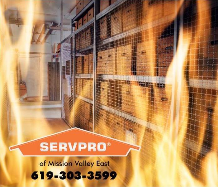 A SERVPRO technician is on site of a commercial property damaged by fire. 