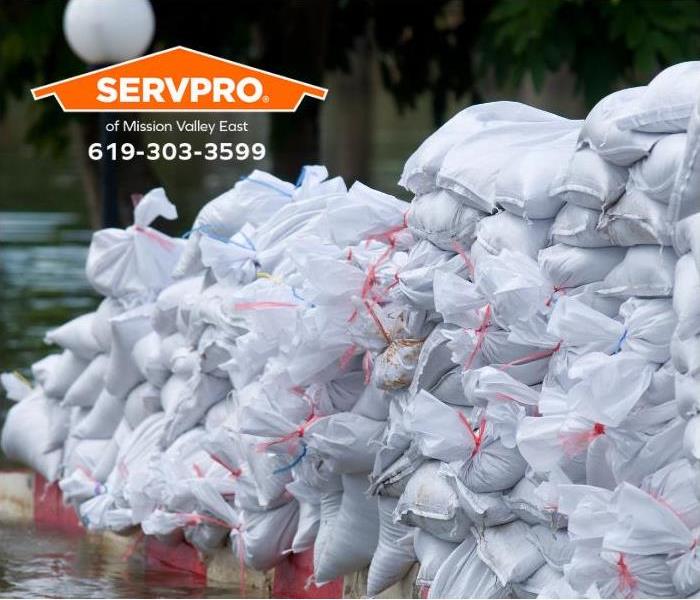 Sandbags prevent water from flooding an area.